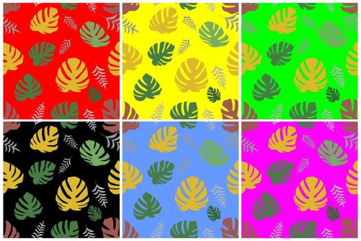 monstera seamless pattern vector
