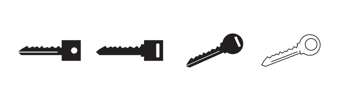 Key icon set vector