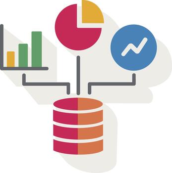 base de datos red icono para datos visualización vector