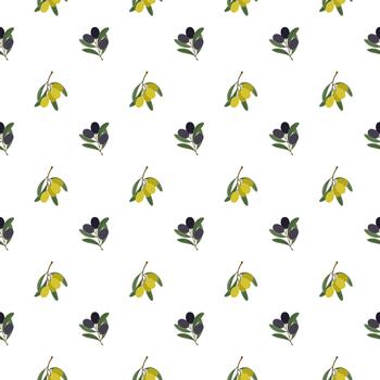 Olive branches pattern vector