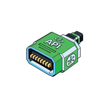 3D Data API Connection Plug vector