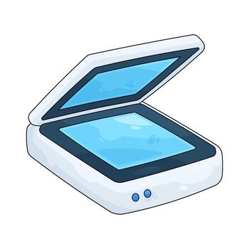 cama plana documento escáner vector