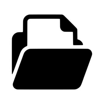 sólido glifo estilo documento archivo carpeta datos administración usuario interfaz icono vector