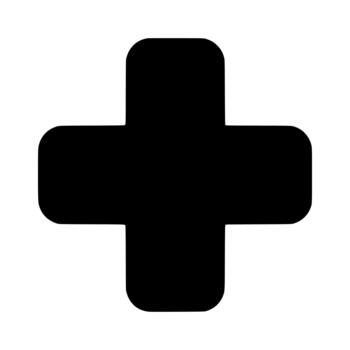 Solid Rounded Corner Plus Sign Addition Mathematical Operator Interface Icon vector