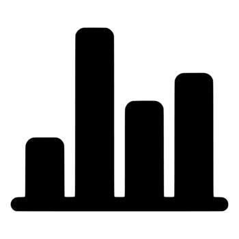 sencillo sólido negro bar gráfico grafico Estadísticas datos analítica Progreso icono vector