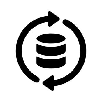 Solid Glyph Database Management Data Refresh Sync Update Icon vector