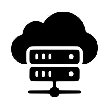 Solid Glyph Style Cloud Server Data Computing Network Storage Icon vector