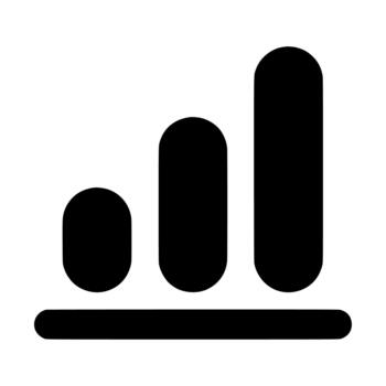 sólido plano diseño creciente Progreso datos nivel bar grafico icono vector