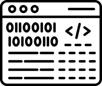 codificación lineal diseño icono vector