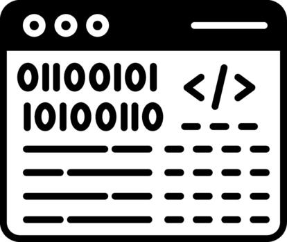codificación la mitad semi sólido íconos vector