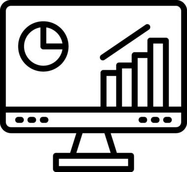 datos visualización línea icono diseño vector