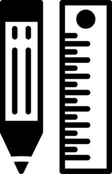 diseño herramientas semi sólido icono vector