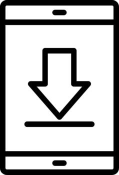 abajo flecha lineal icono diseño vector