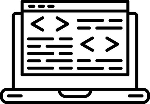 codificación lineal íconos diseño vector