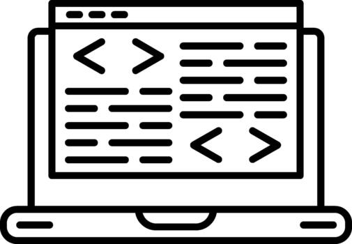 codificación lineal íconos diseñado vector