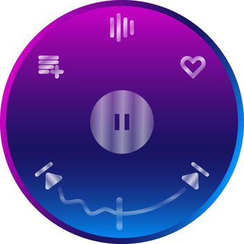 circular degradado audio jugador interfaz con reproducción control S interfaz circular degradado vector