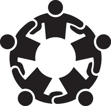 Team Circle Solid Icon vector
