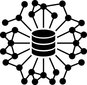 datos red almacenamiento servidor icono con base de datos vector