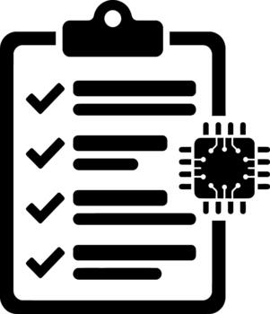 Digital technology checklist processing icon vector