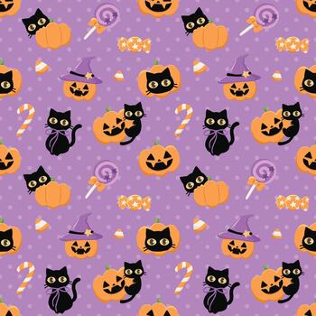caramelo bruja gato modelo vector