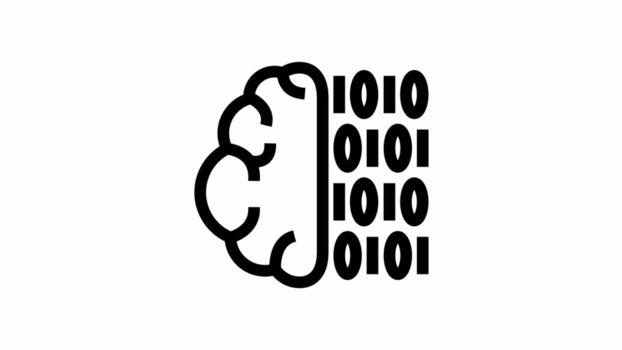 binario codice cervello simbolo - artificiale intelligenza icona video