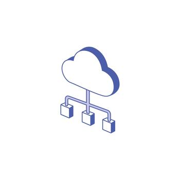 Cloud computing network with connected data nodes vector