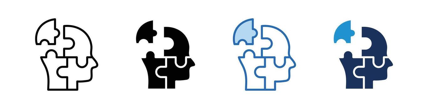 Problem Solving Multi Style Icons vector
