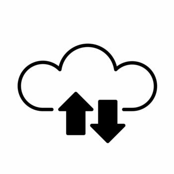 Cloud computing sync icon for data storage and network app interface vector