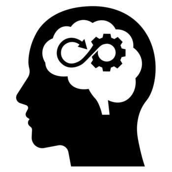Human Brain Infinity Loop Thinking Process Icon vector