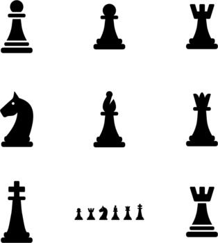Chess Solid Icon Pack vector