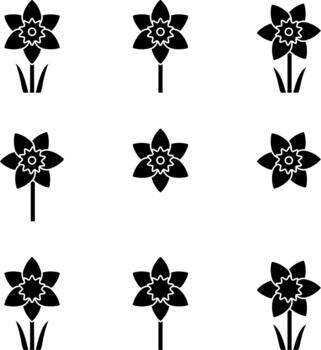 Daffodil Solid Icon Pack vector