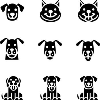 Dog Solid Icon Pack vector