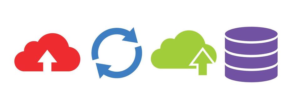 Cloud Upload Sync Database Storage vector