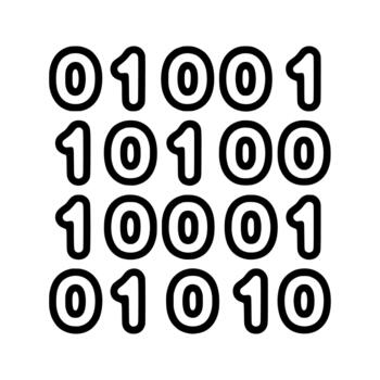contorno dibujado a mano binario código números formación resumen digital concepto vector