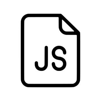 contorno documento icono con js iniciales representando javascript programación idioma vector