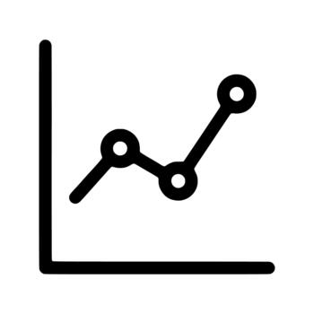 Outline Line Graph with Points Trend Increase Decrease Data Representation Icon vector