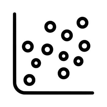 Outline Scatter Plot Data Analysis Chart Icon vector
