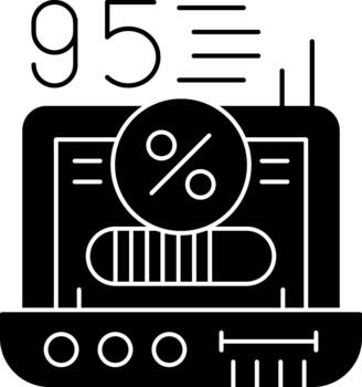 glifo icono cargando cargando Progreso sistema Procesando animación icono vector