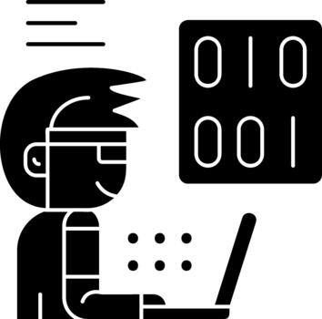 Glyph icon Coding Creative Coding Software Engineering Development Symbol vector