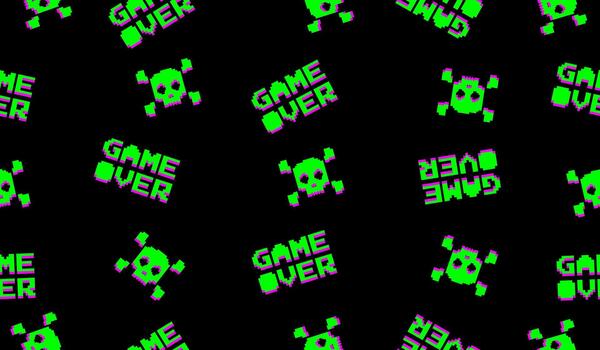 Game over pattern background vector