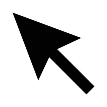Black computer mouse cursor arrow pointer vector