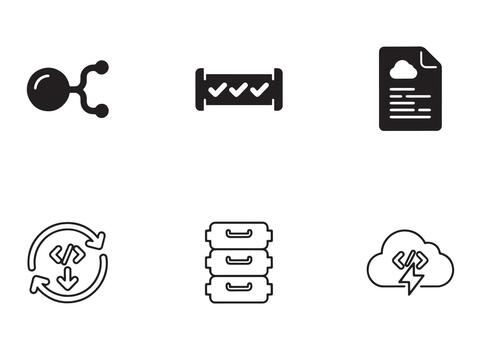Cloud DevOps Software Deployment System Automation Graphic Elements vector
