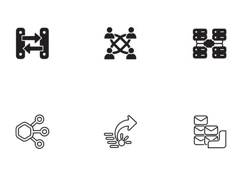 Advanced API Integration Messaging Software System Interface Icon Set vector
