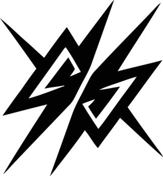 Sharp black lightning bolt symbol vector