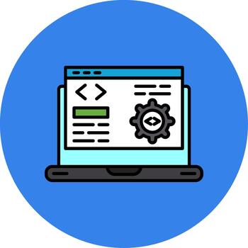 Web Development Filled Multi Circle Icon Design Web Framework vector