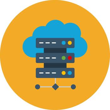 nube servidor plano multi circulo icono diseño remoto hospedaje vector