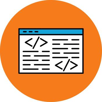 Coding Filled Multi Circle Icon Design Programming Logic vector