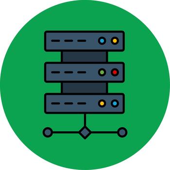 base de datos lleno multi circulo icono diseño datos almacenamiento vector