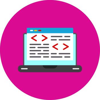 codificación plano multi circulo icono diseño fuente editor vector