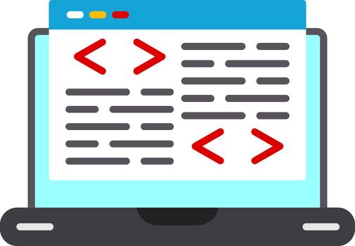 codificación plano icono diseño código editor vector